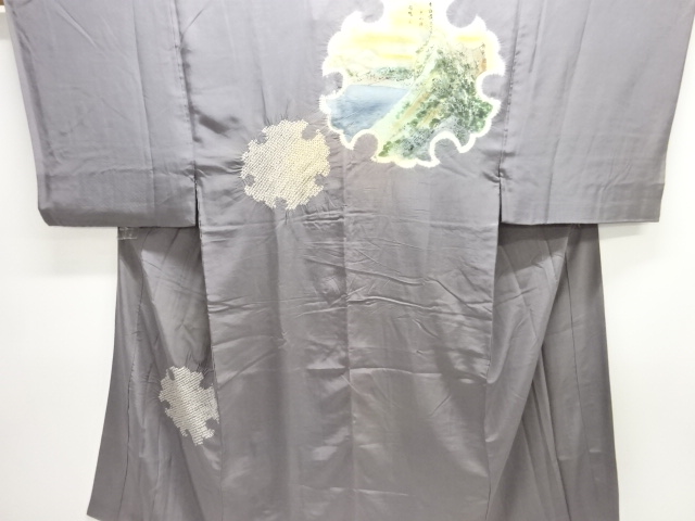 JAPANESE KIMONO / ANTIQUE MENS JUBAN / COTTON / SHIBORI / 53 STATIONS OF THE TOKAIDO